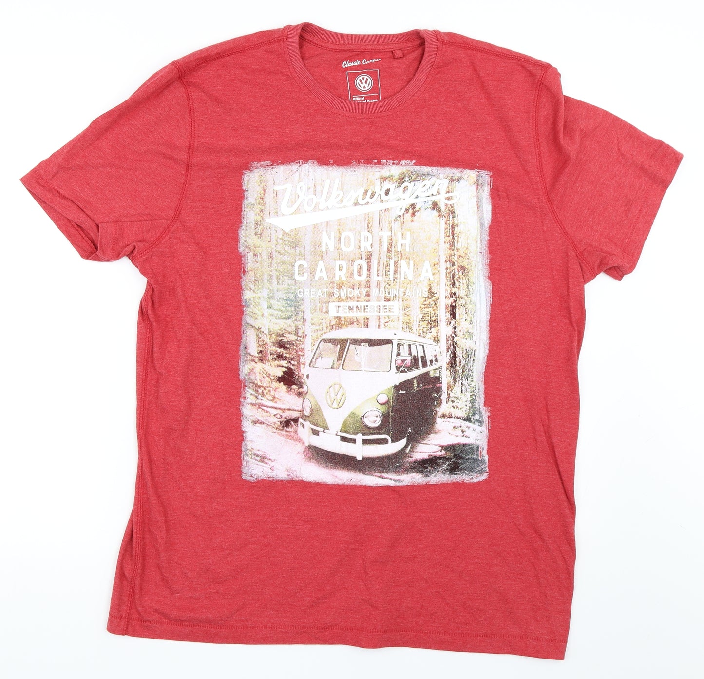 George Mens Red    T-Shirt Size L  - Volkswagen
