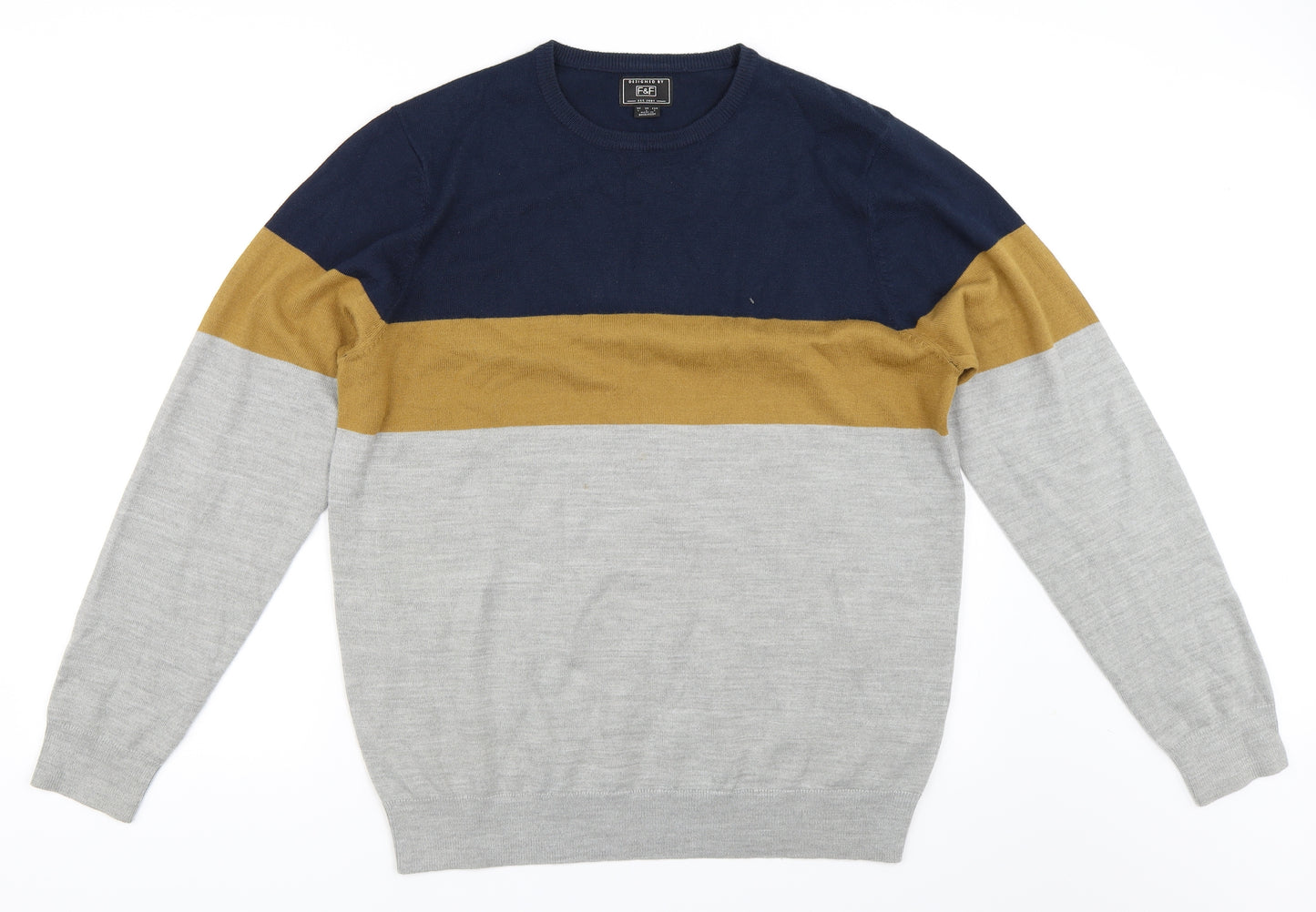 F&F Mens Grey   Pullover Jumper Size L