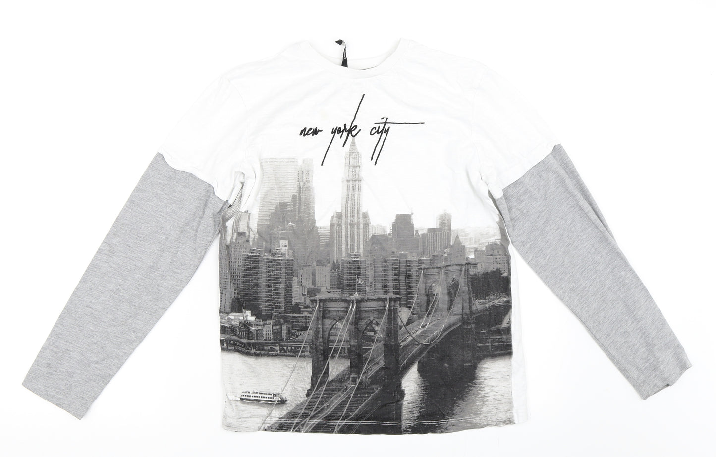 George Boys White   Basic T-Shirt Size 13-14 Years  - new york