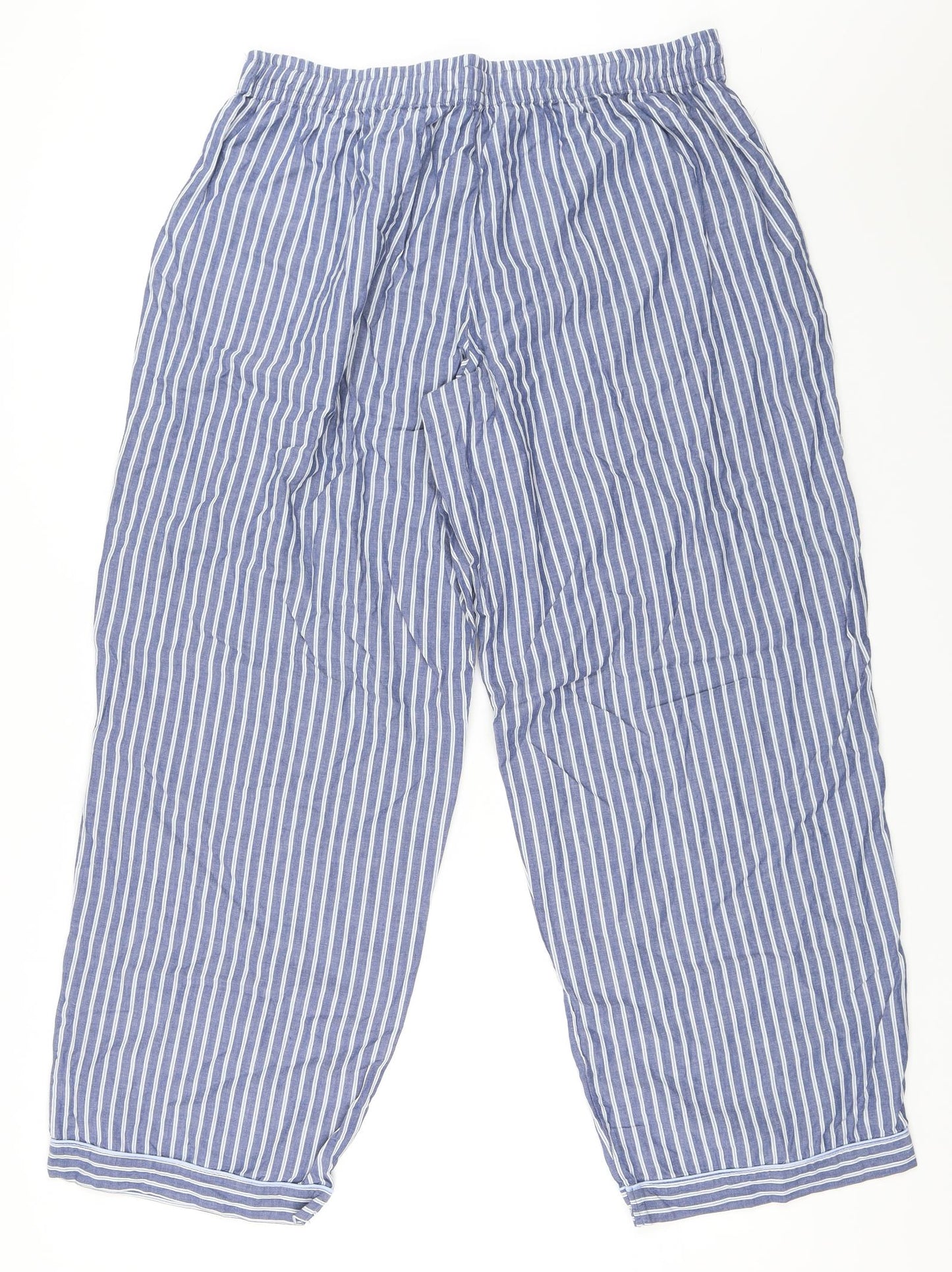 F&F Womens Blue Striped  Capri Pyjama Pants Size XL