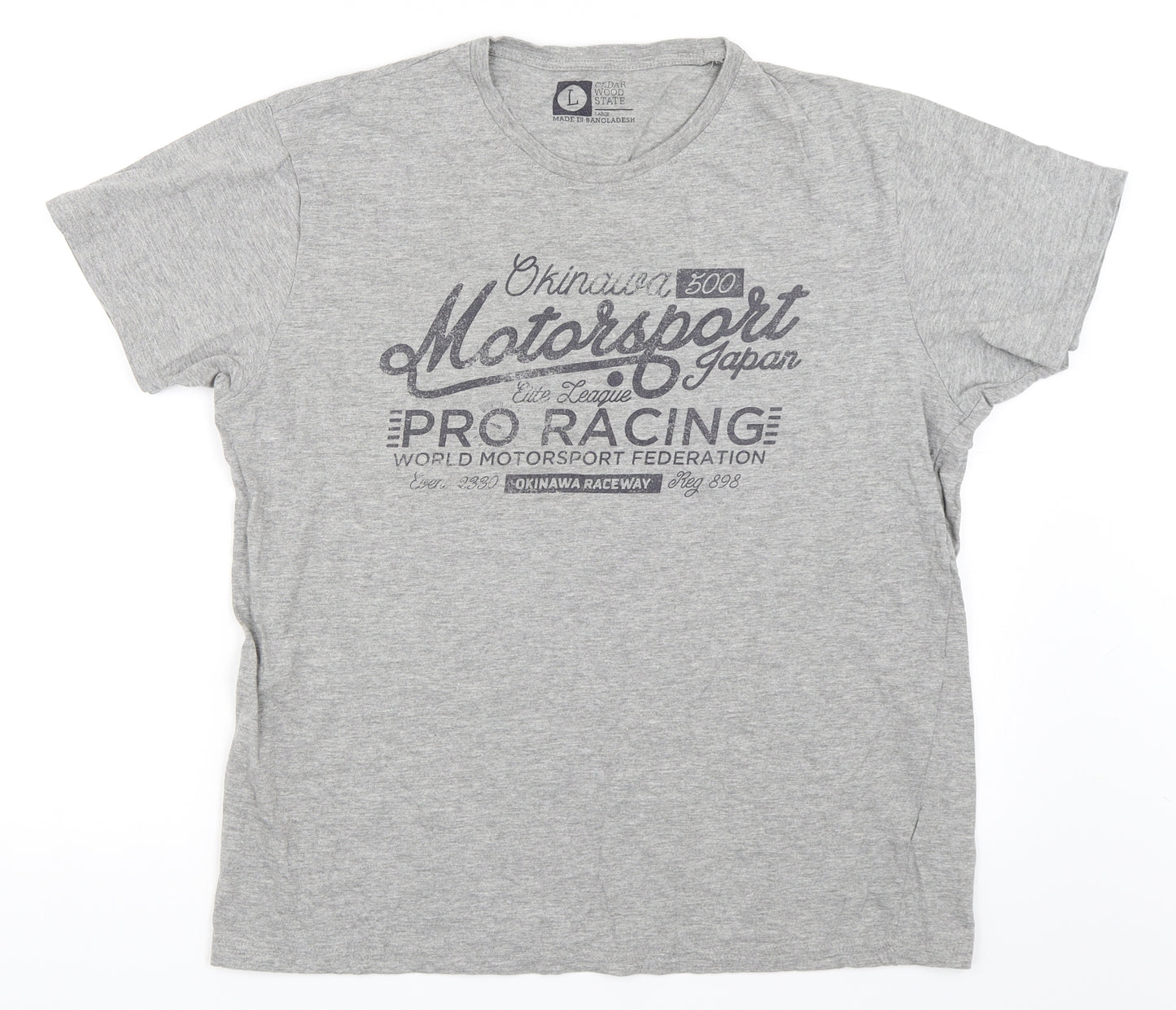 Cedar Wood State Mens Grey    T-Shirt Size L