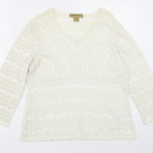 Notations Womens Ivory   Basic Blouse Size XL