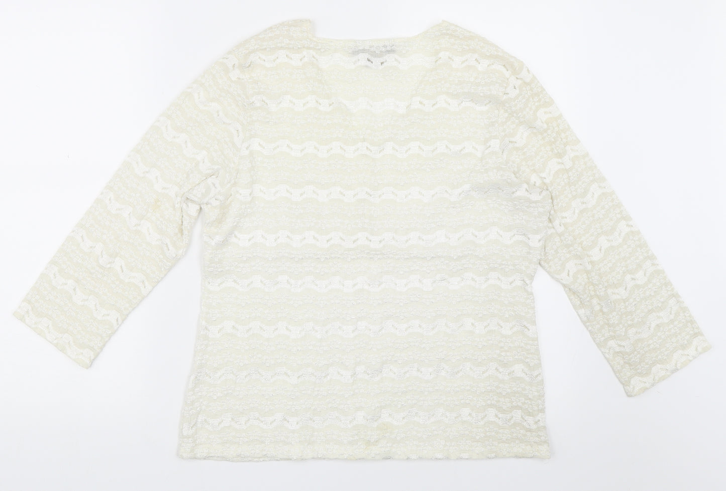 Notations Womens Ivory   Basic Blouse Size XL