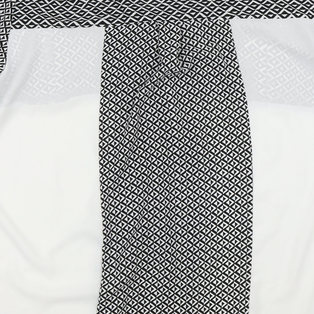 Marks and Spencer Womens White Geometric  Basic Blouse Size 18
