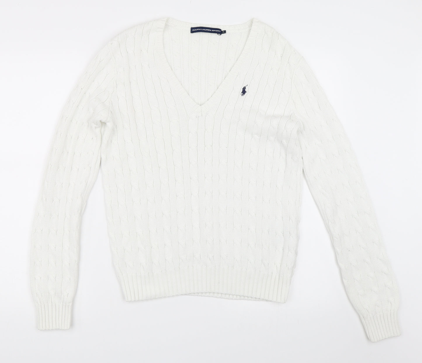 Ralph Lauren Sport Womens White   Pullover Jumper Size XL