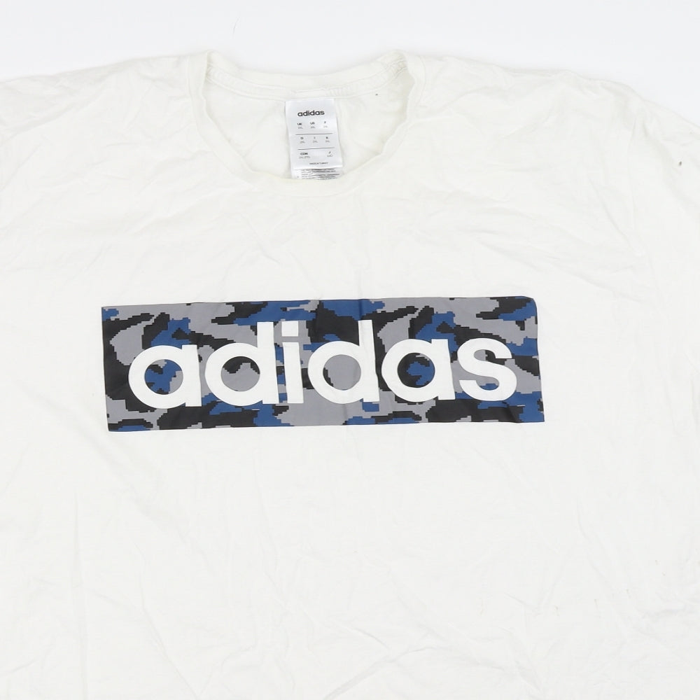 adidas Mens White    T-Shirt Size 2XL