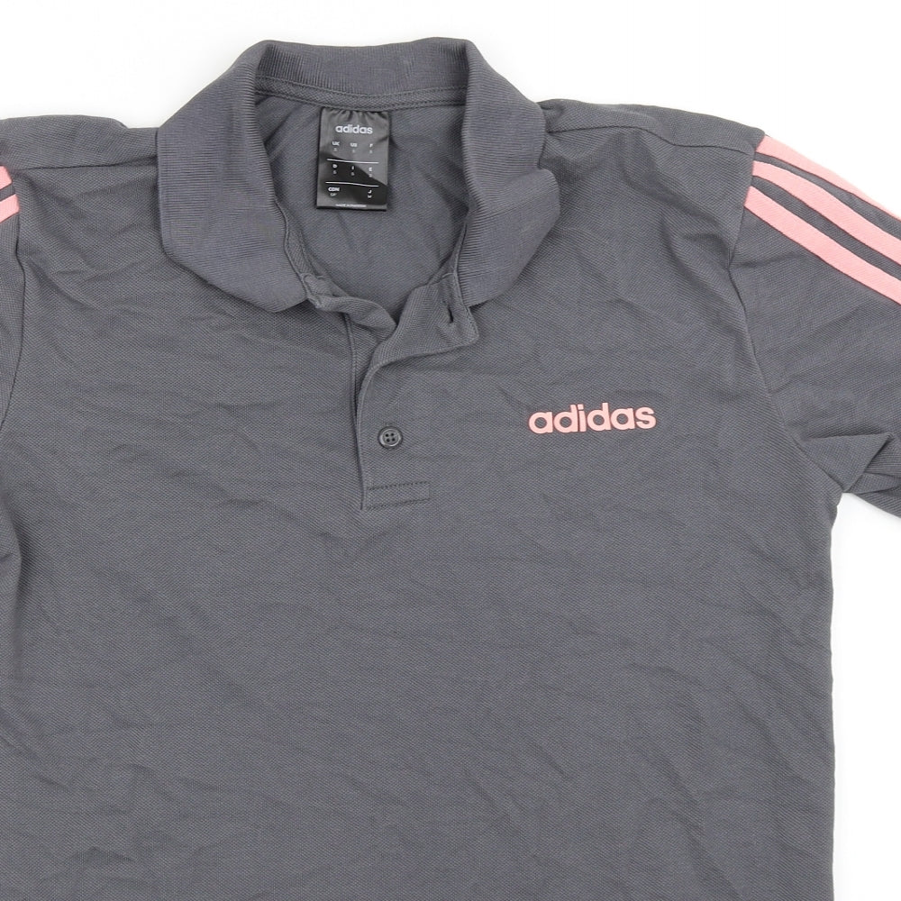 adidas Womens Grey   Basic Polo Size S