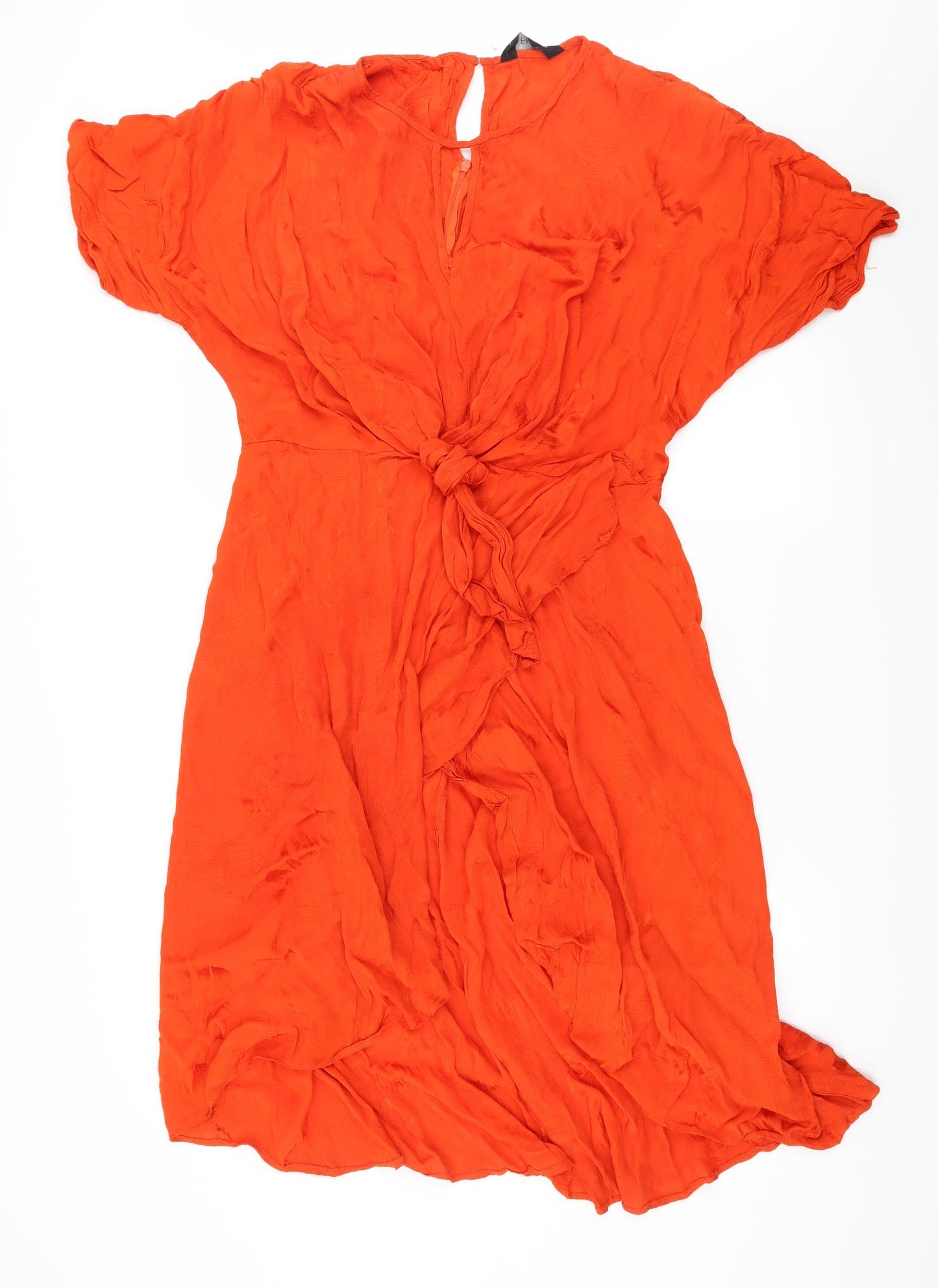 F&F Womens Orange  Satin Wrap Dress  Size 18