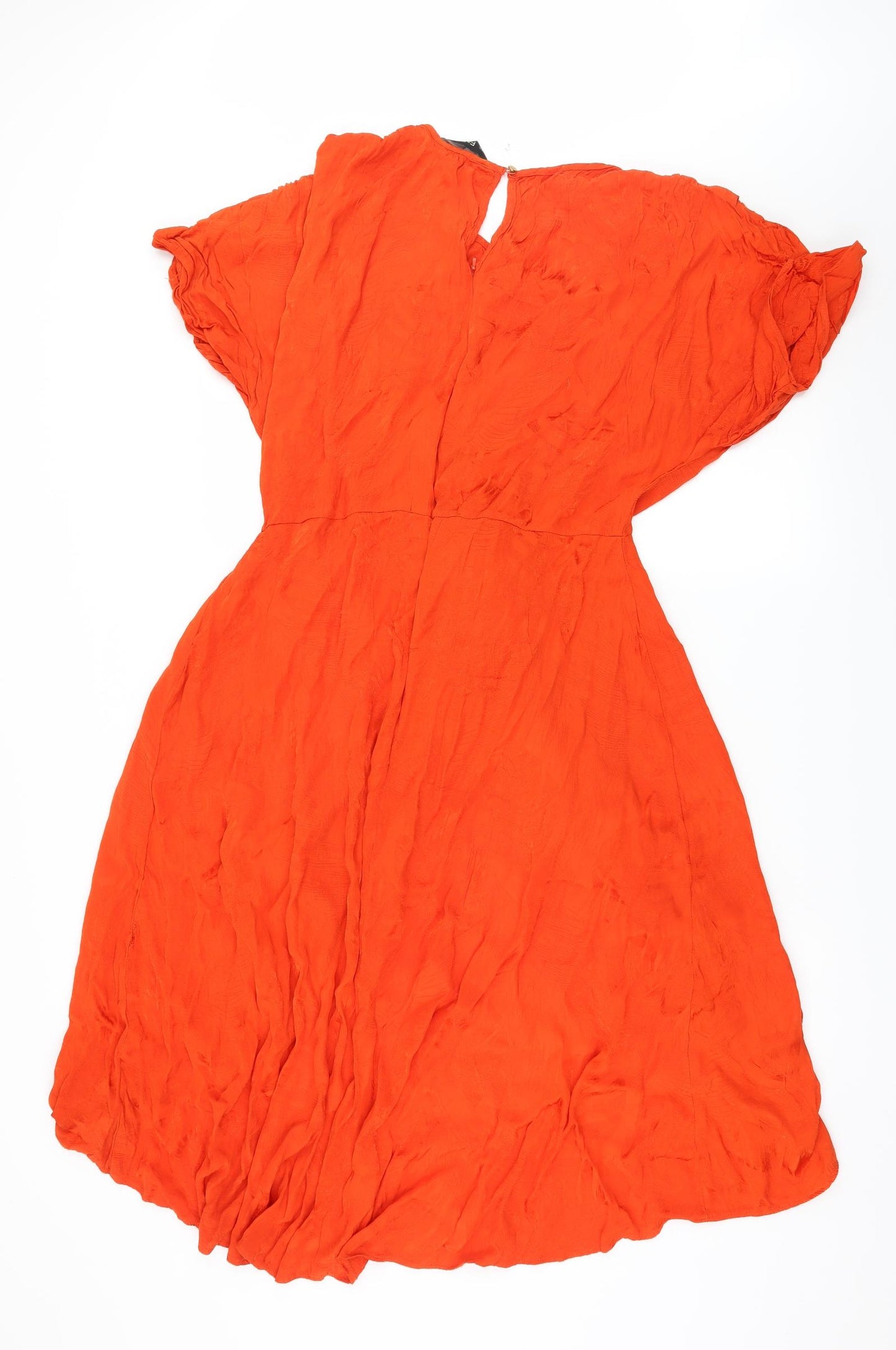 F&F Womens Orange  Satin Wrap Dress  Size 18