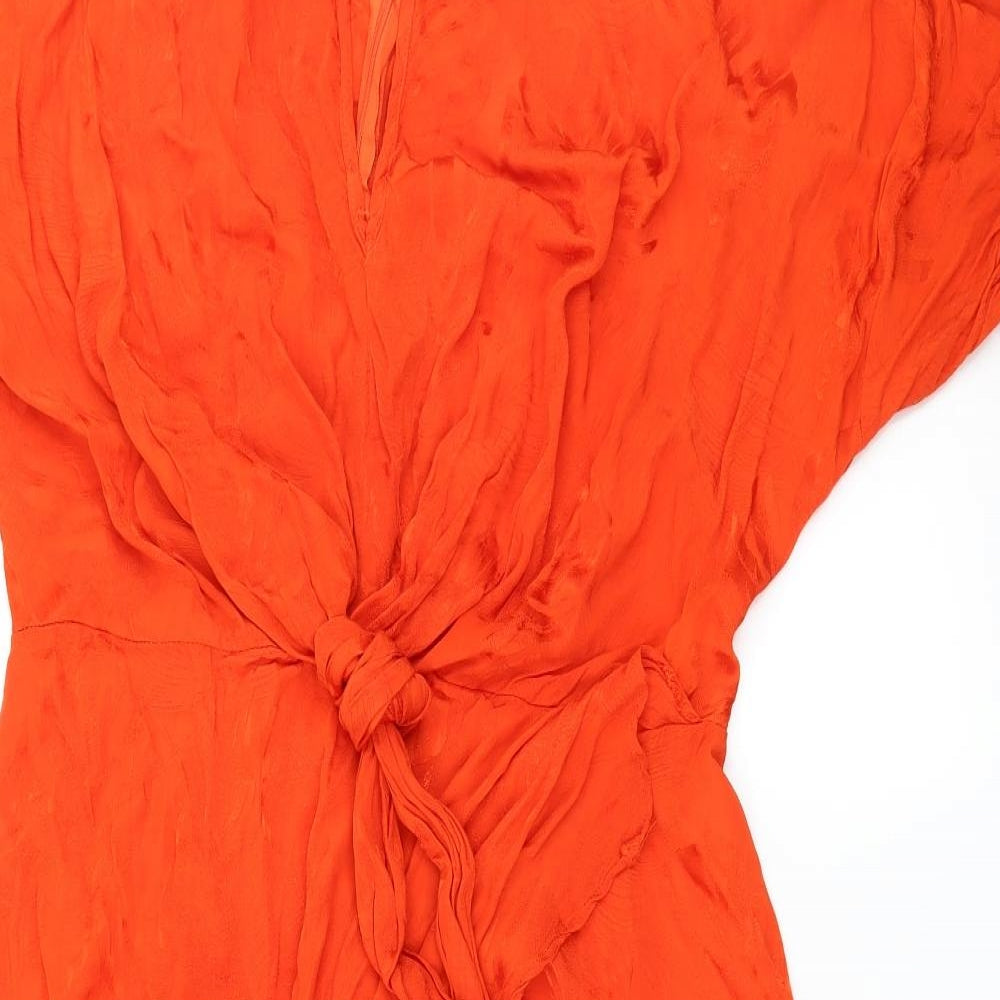F&F Womens Orange  Satin Wrap Dress  Size 18