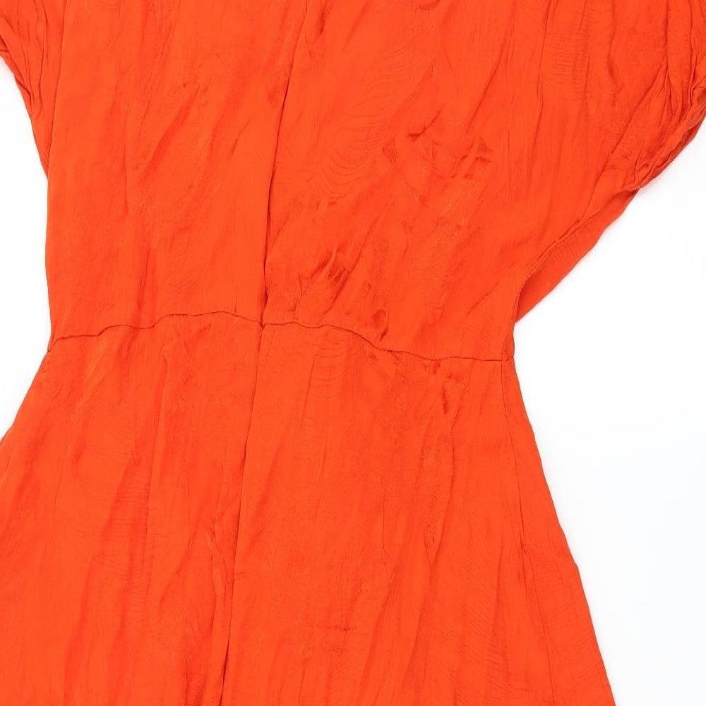 F&F Womens Orange  Satin Wrap Dress  Size 18