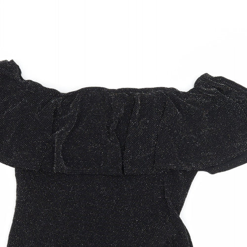 New Look Womens Black  Jersey Bodysuit One-Piece Size 18