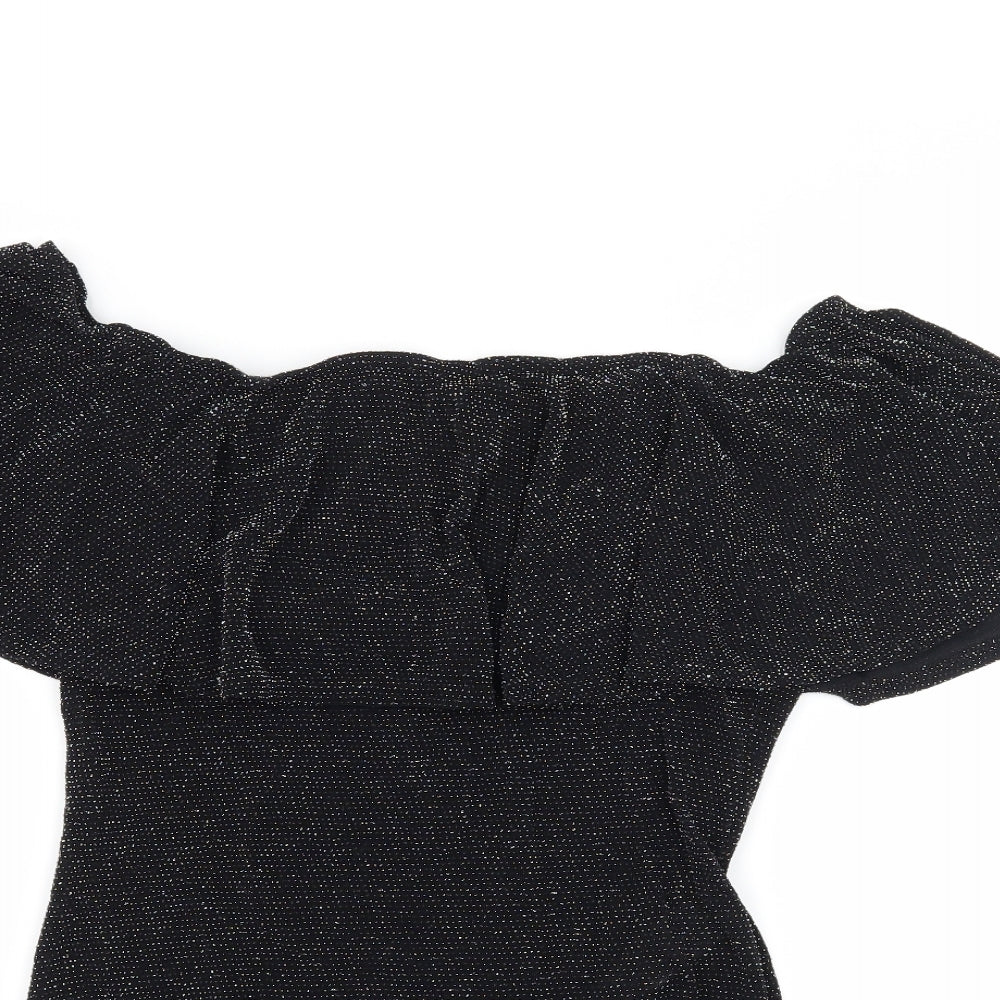 New Look Womens Black  Jersey Bodysuit One-Piece Size 18