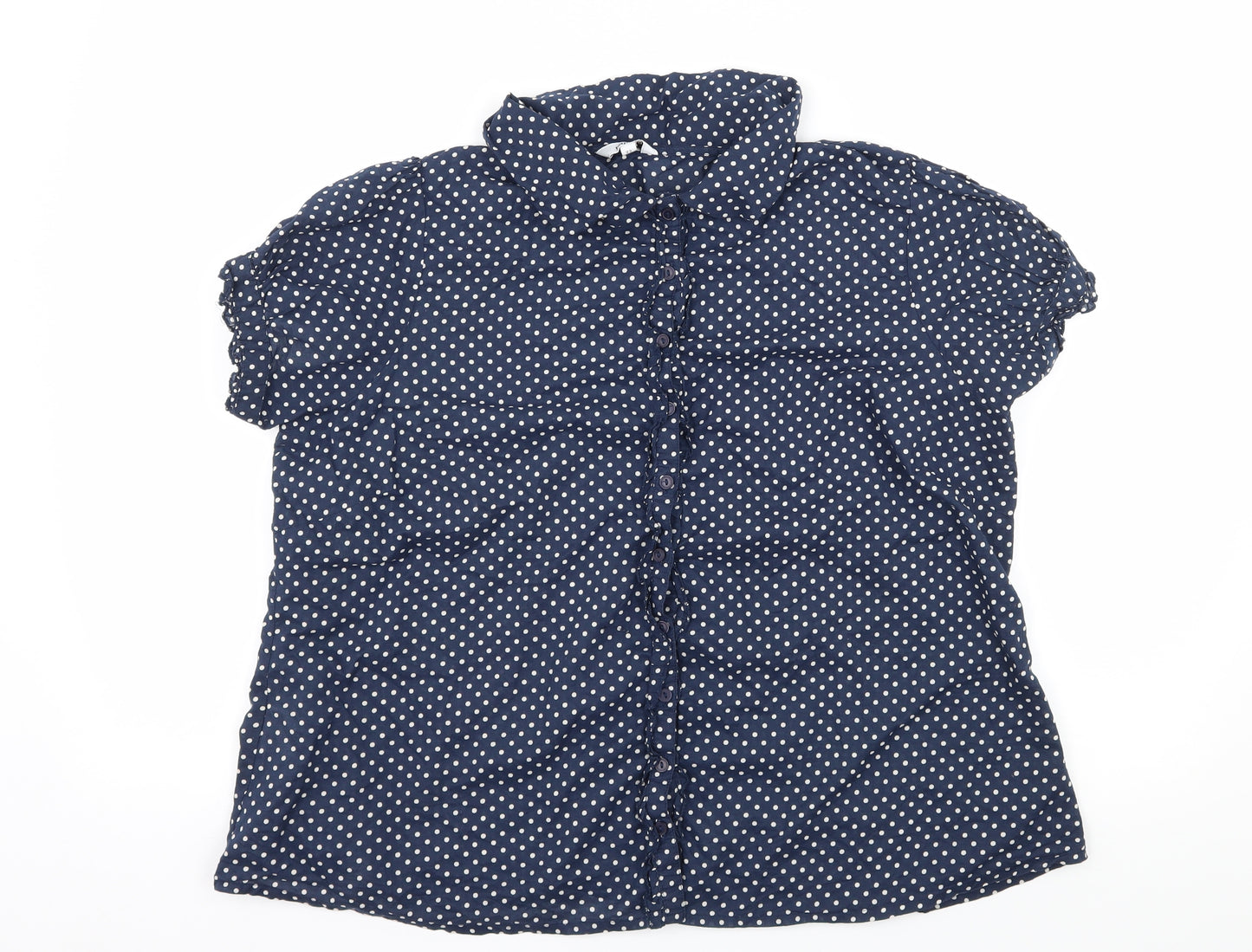 Papaya Womens Blue Polka Dot  Basic Button-Up Size 22