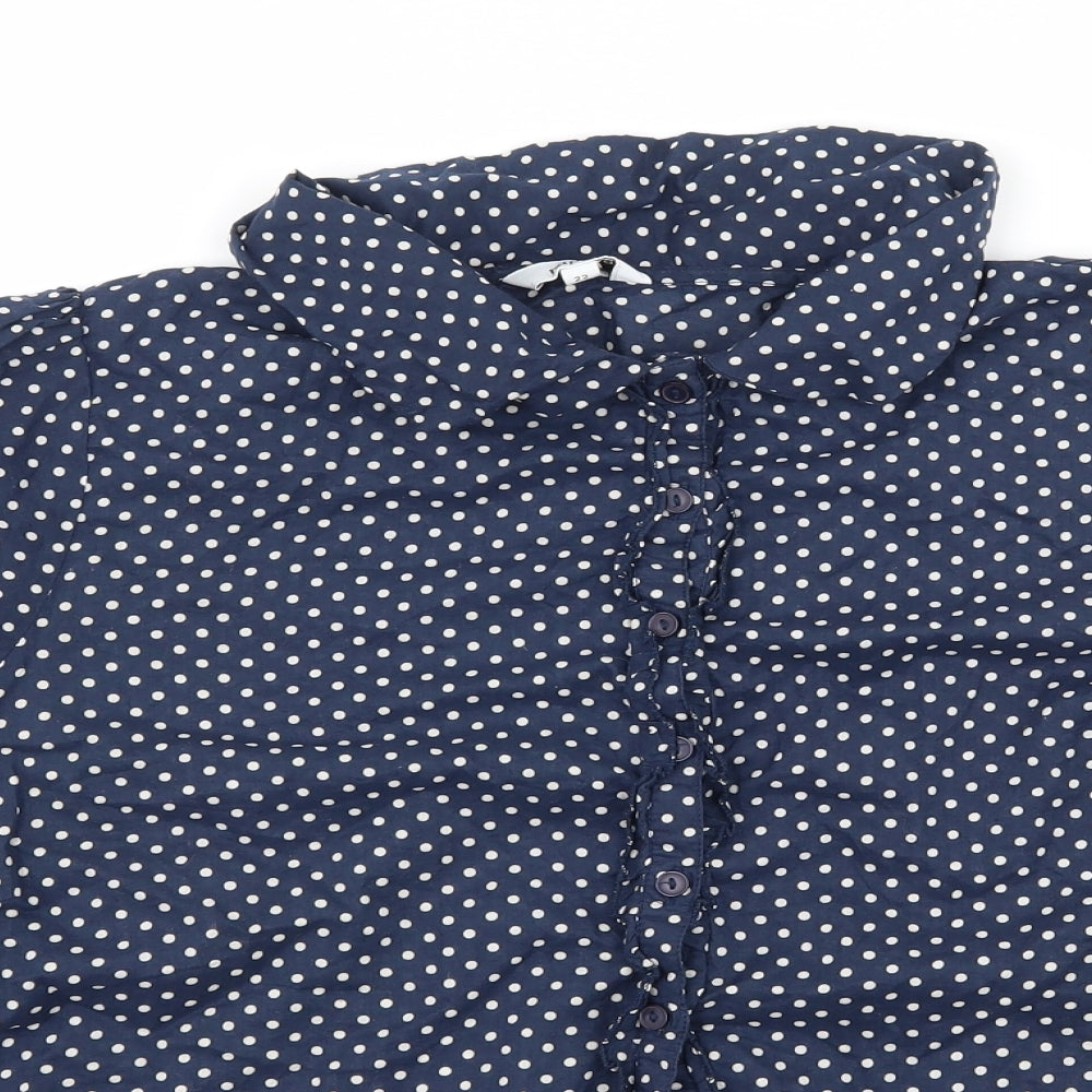 Papaya Womens Blue Polka Dot  Basic Button-Up Size 22