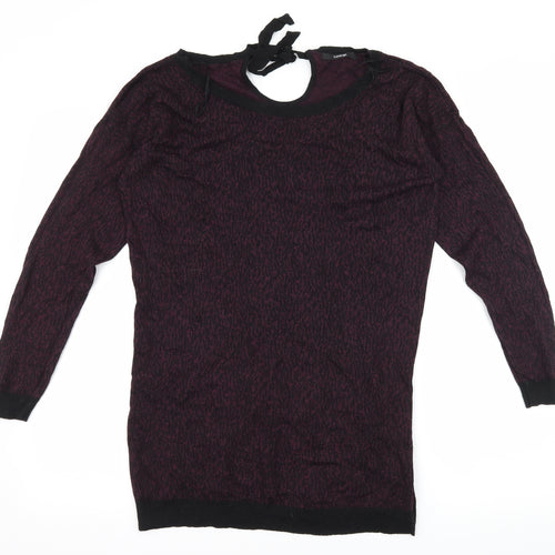 George Womens Purple Animal Print Knit Pullover Jumper Size 8