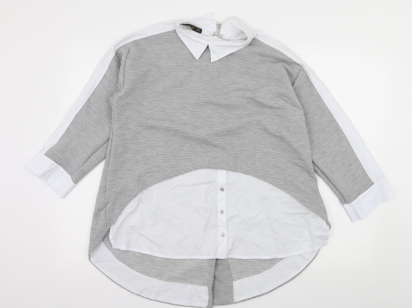Bebe Plus Womens Grey   Basic Blouse Size L