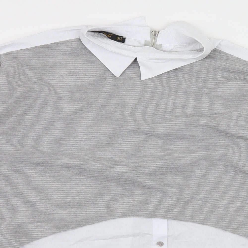 Bebe Plus Womens Grey   Basic Blouse Size L