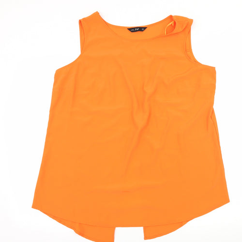 F&F Womens Orange  Satin Basic Blouse Size 20  - Open Back