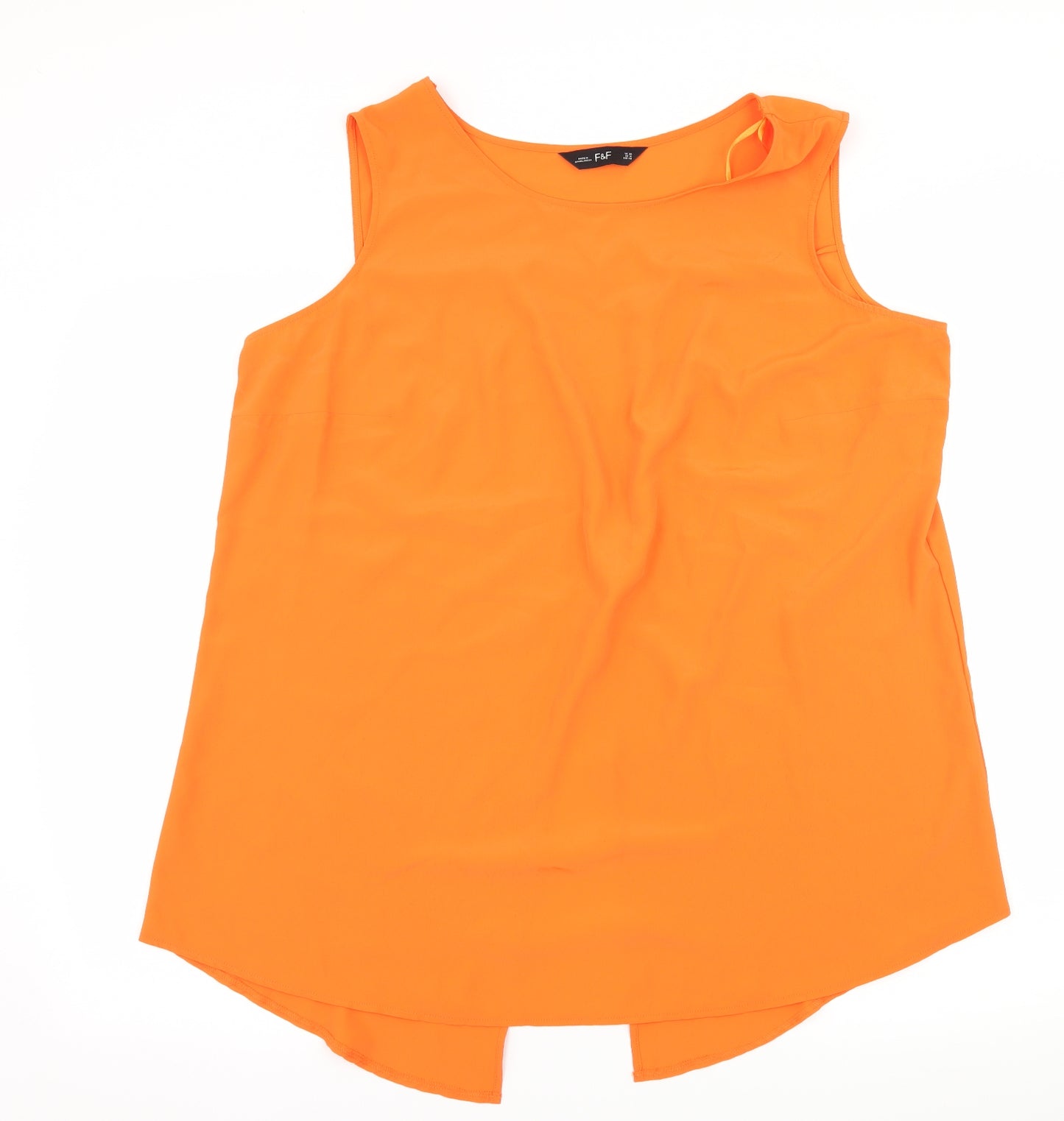 F&F Womens Orange  Satin Basic Blouse Size 20  - Open Back