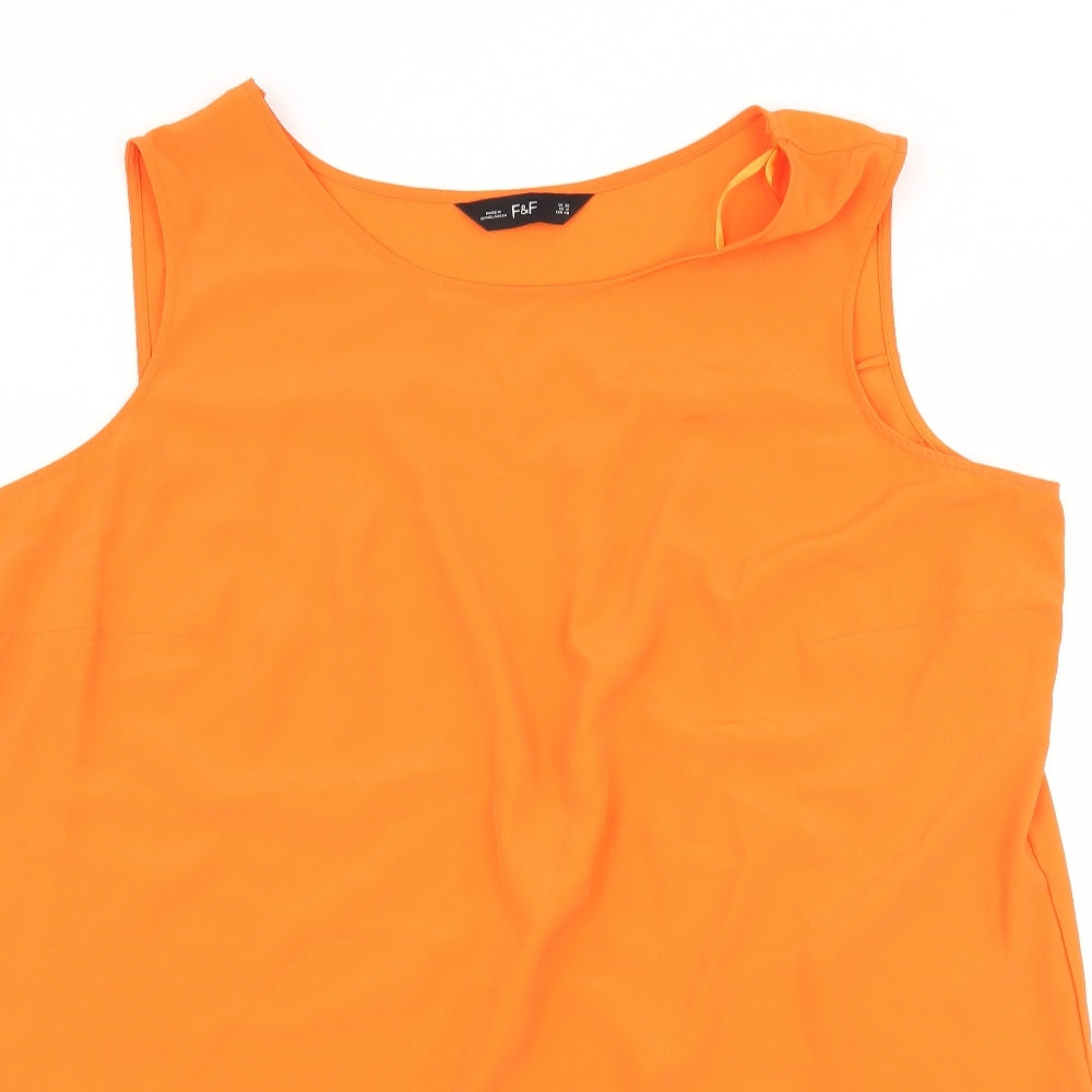 F&F Womens Orange  Satin Basic Blouse Size 20  - Open Back