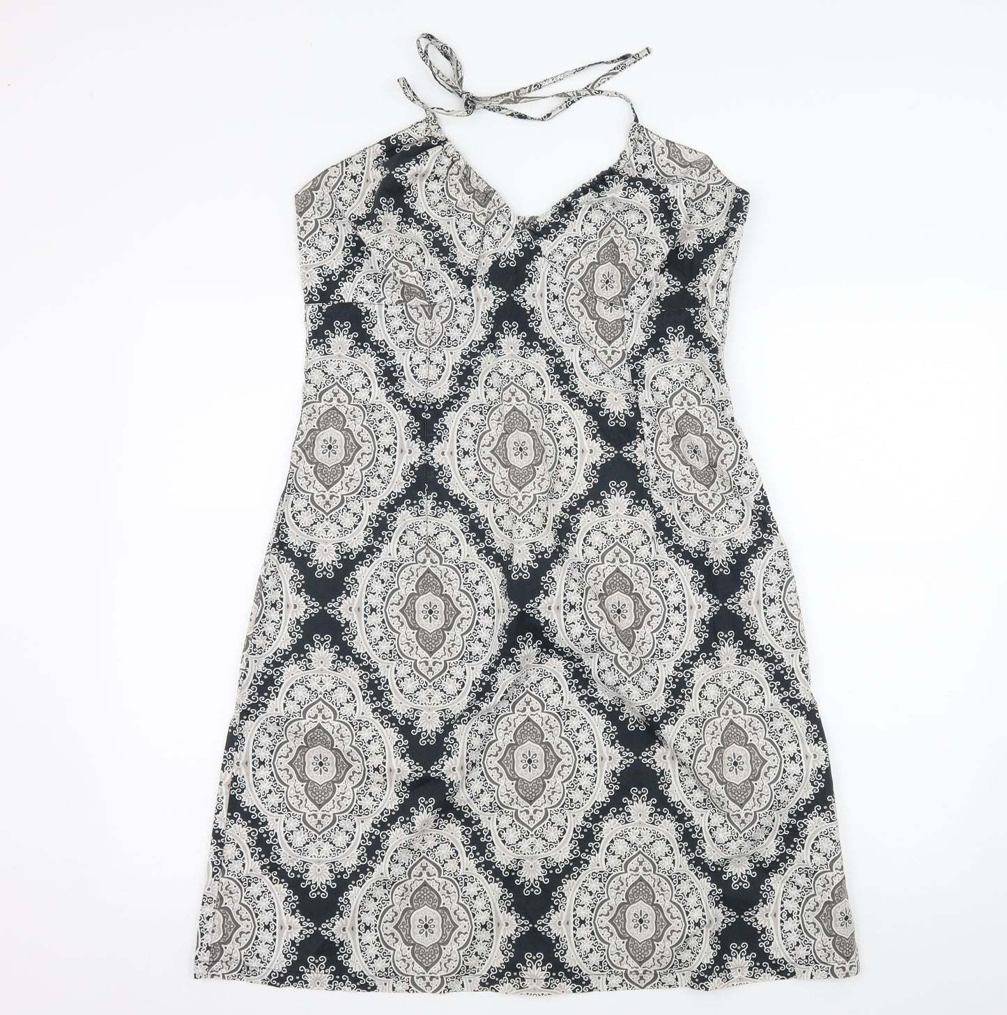 H&M Womens Blue Geometric  Slip Dress  Size 16