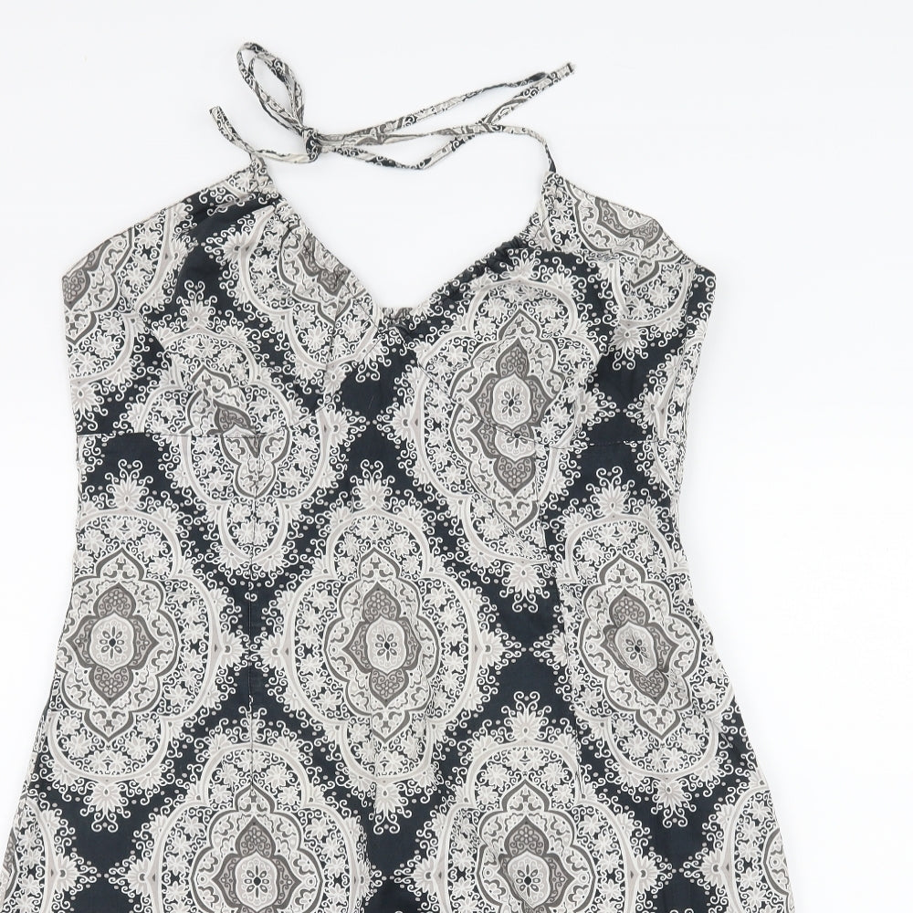 H&M Womens Blue Geometric  Slip Dress  Size 16