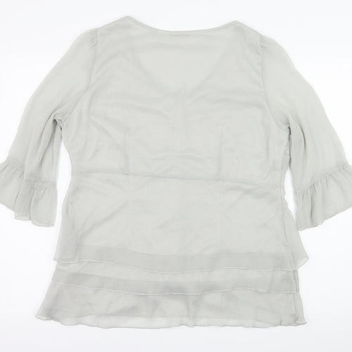 ANNE WEYBURN Womens Grey   Basic Blouse Size 20