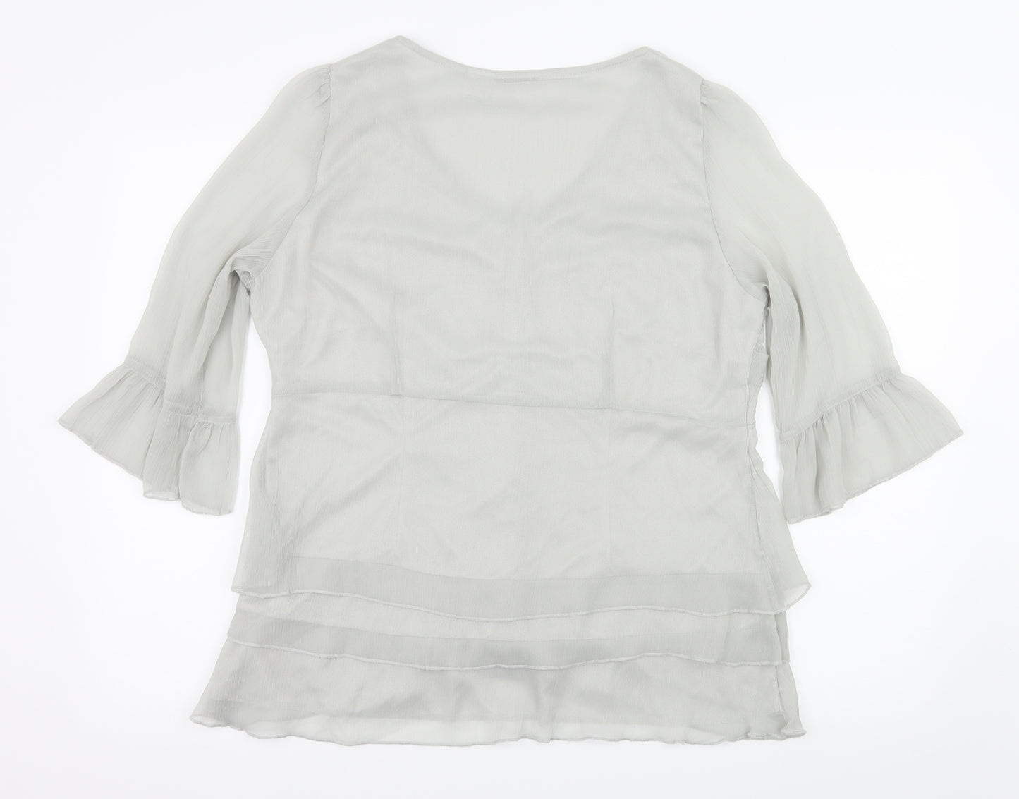 ANNE WEYBURN Womens Grey   Basic Blouse Size 20