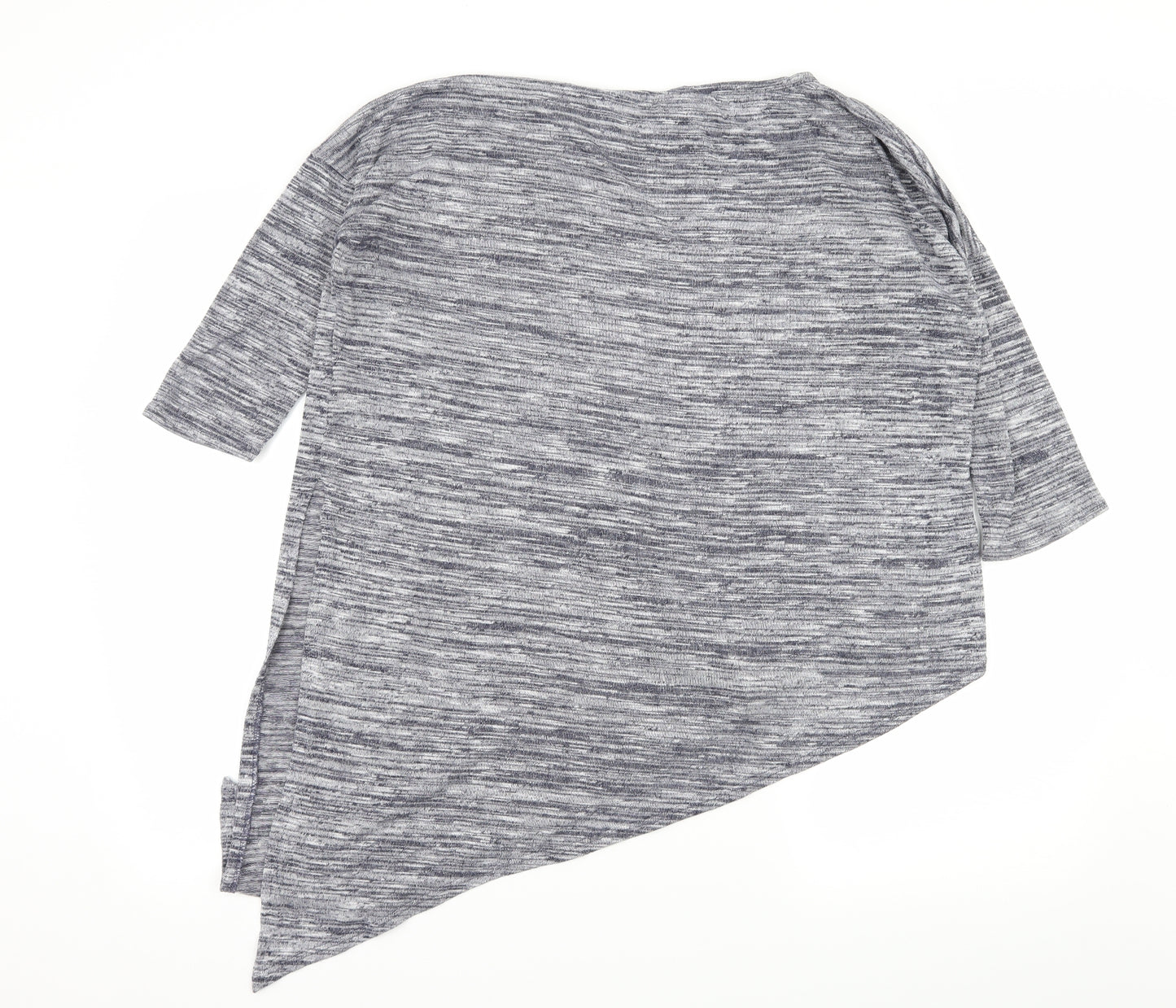 Wallis Womens Blue Striped  Basic T-Shirt Size S  - Asymmetric Hem
