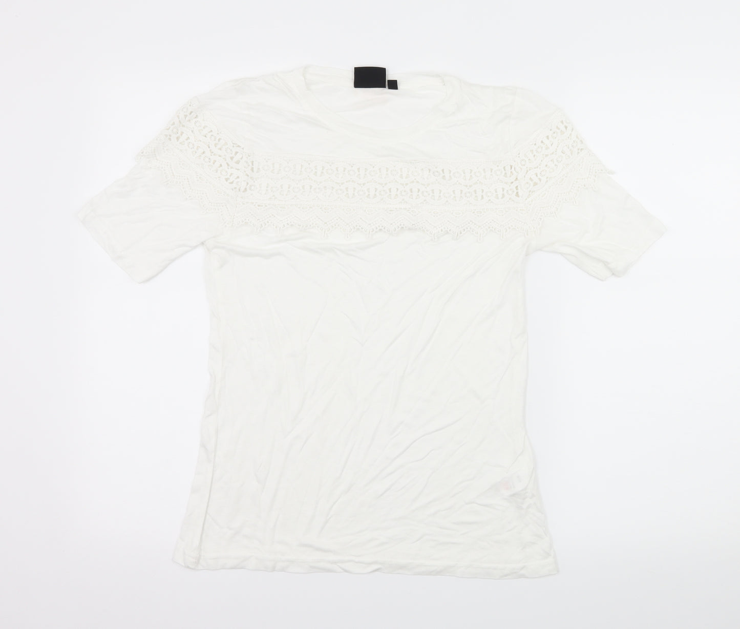 Be You Womens White  Jersey Basic T-Shirt Size 8