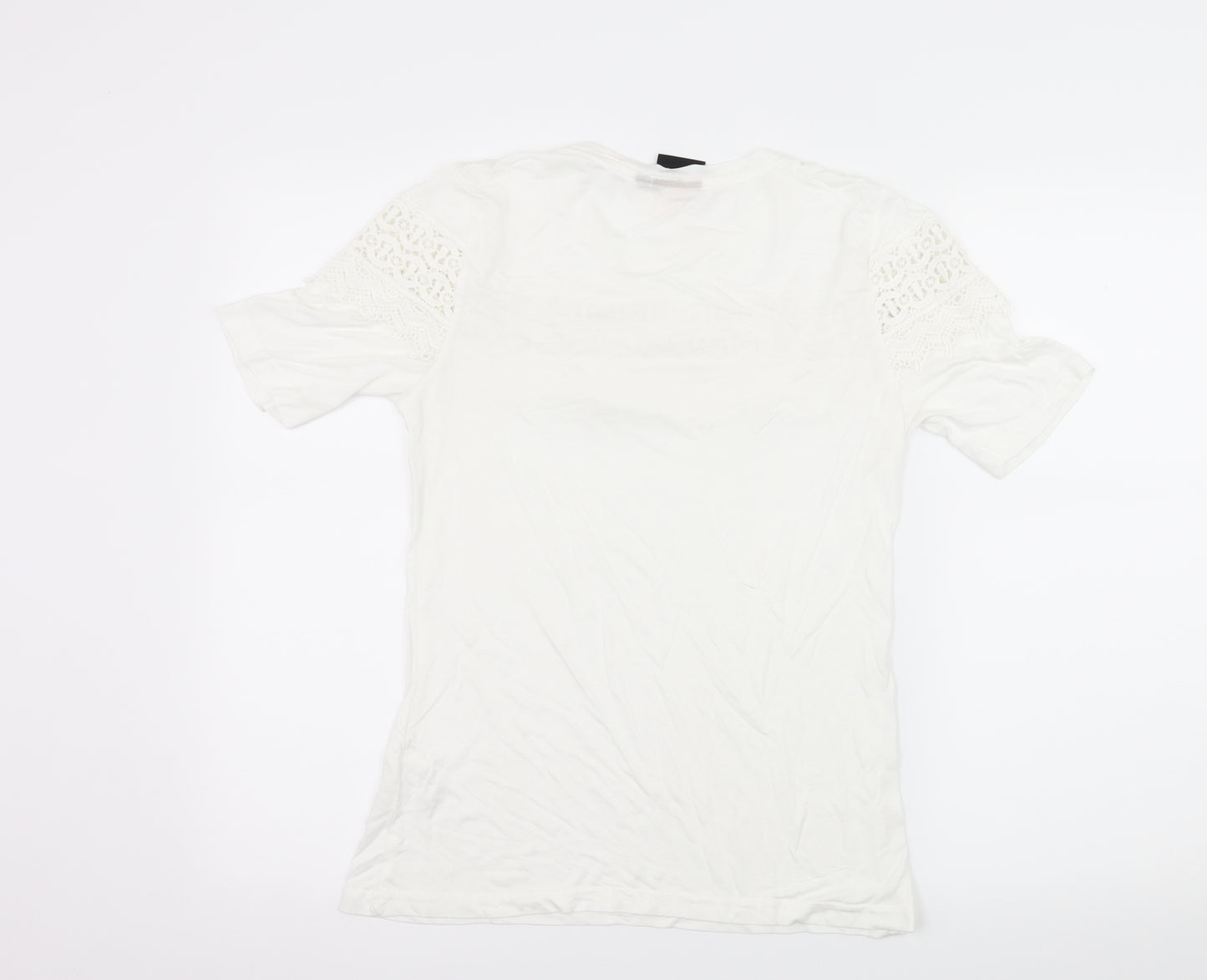Be You Womens White  Jersey Basic T-Shirt Size 8