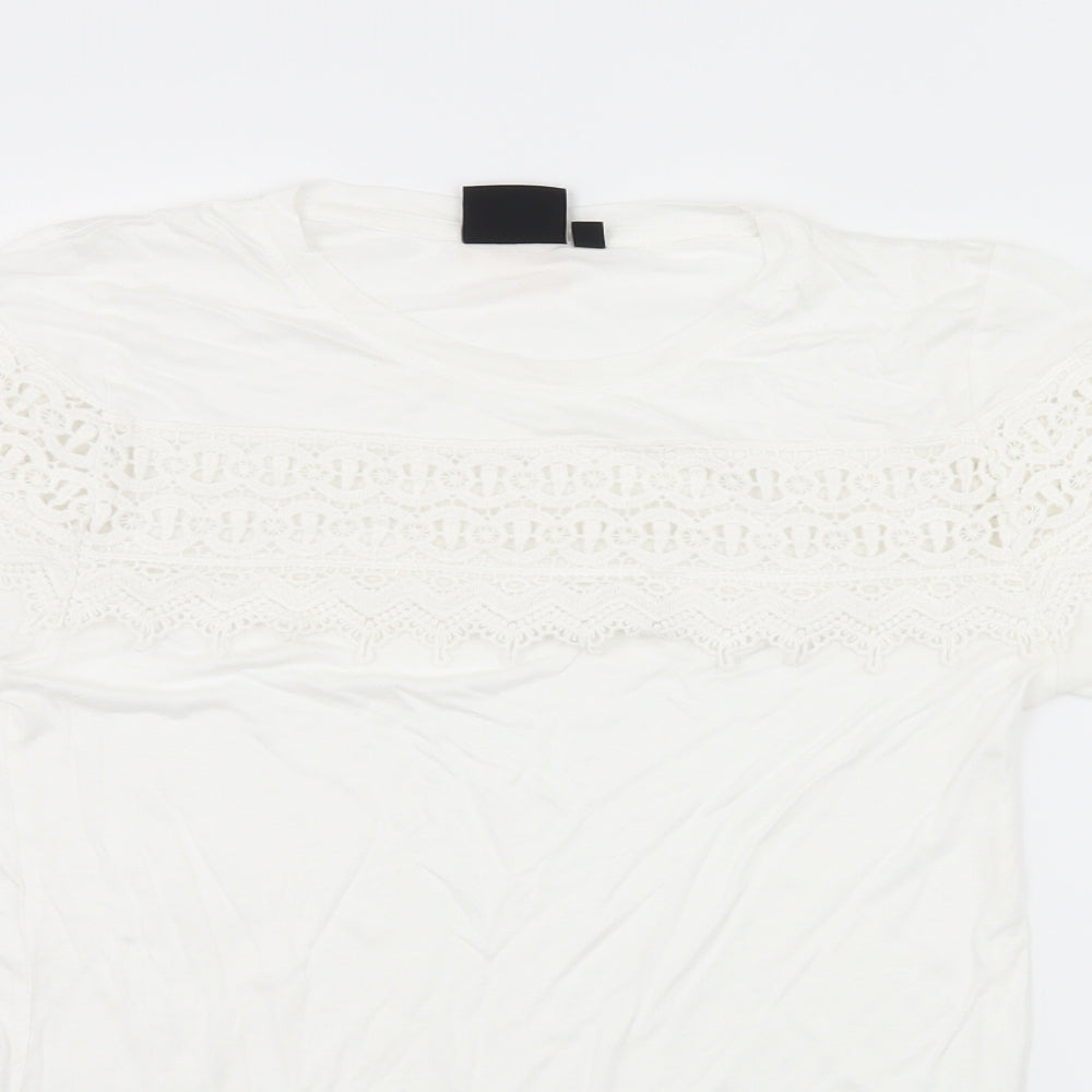 Be You Womens White  Jersey Basic T-Shirt Size 8
