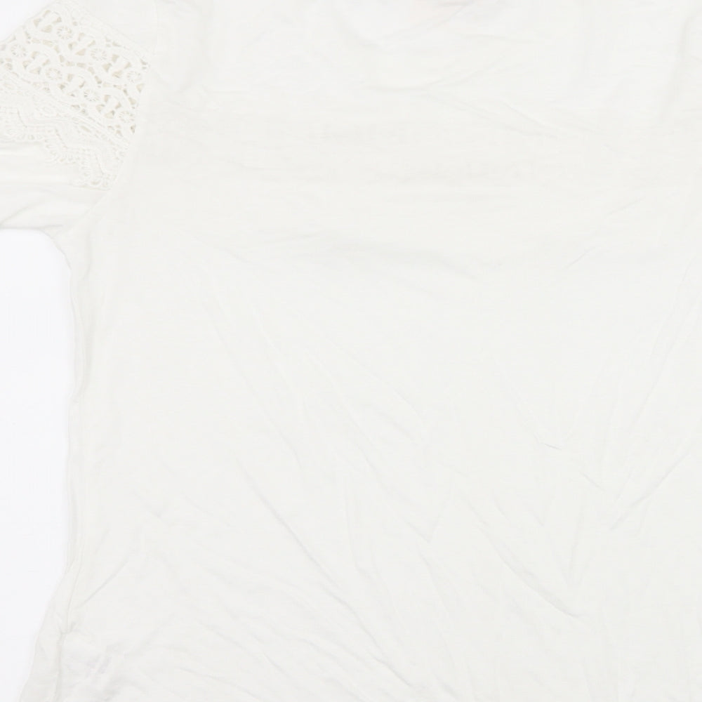 Be You Womens White  Jersey Basic T-Shirt Size 8