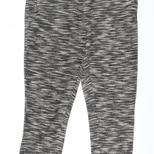 Marks and Spencer Womens Black Striped Jersey Jogger Trousers Size 14 L27 in