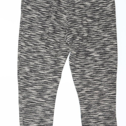 Marks and Spencer Womens Black Striped Jersey Jogger Trousers Size 14 L27 in