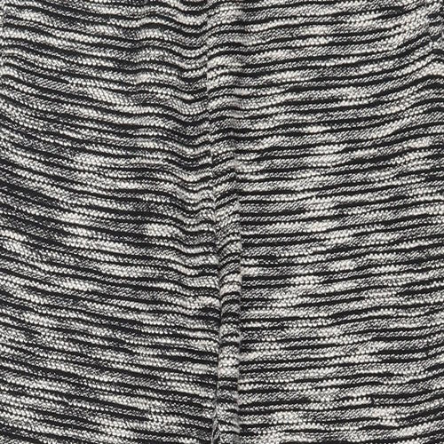Marks and Spencer Womens Black Striped Jersey Jogger Trousers Size 14 L27 in