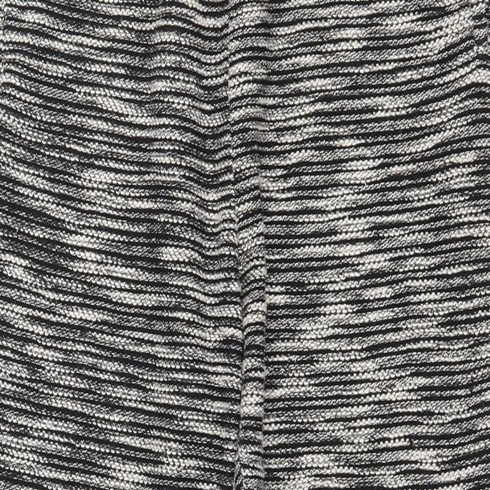 Marks and Spencer Womens Black Striped Jersey Jogger Trousers Size 14 L27 in