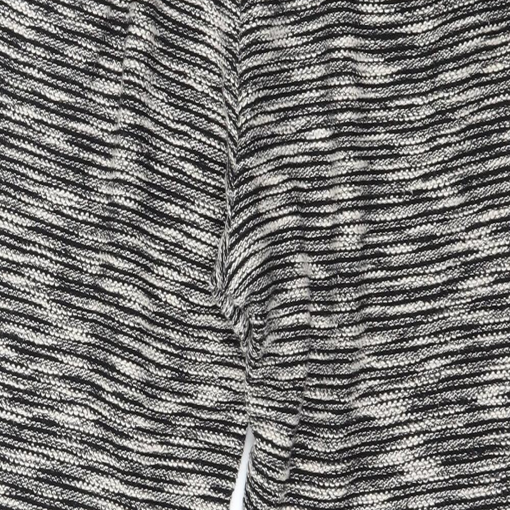 Marks and Spencer Womens Black Striped Jersey Jogger Trousers Size 14 L27 in