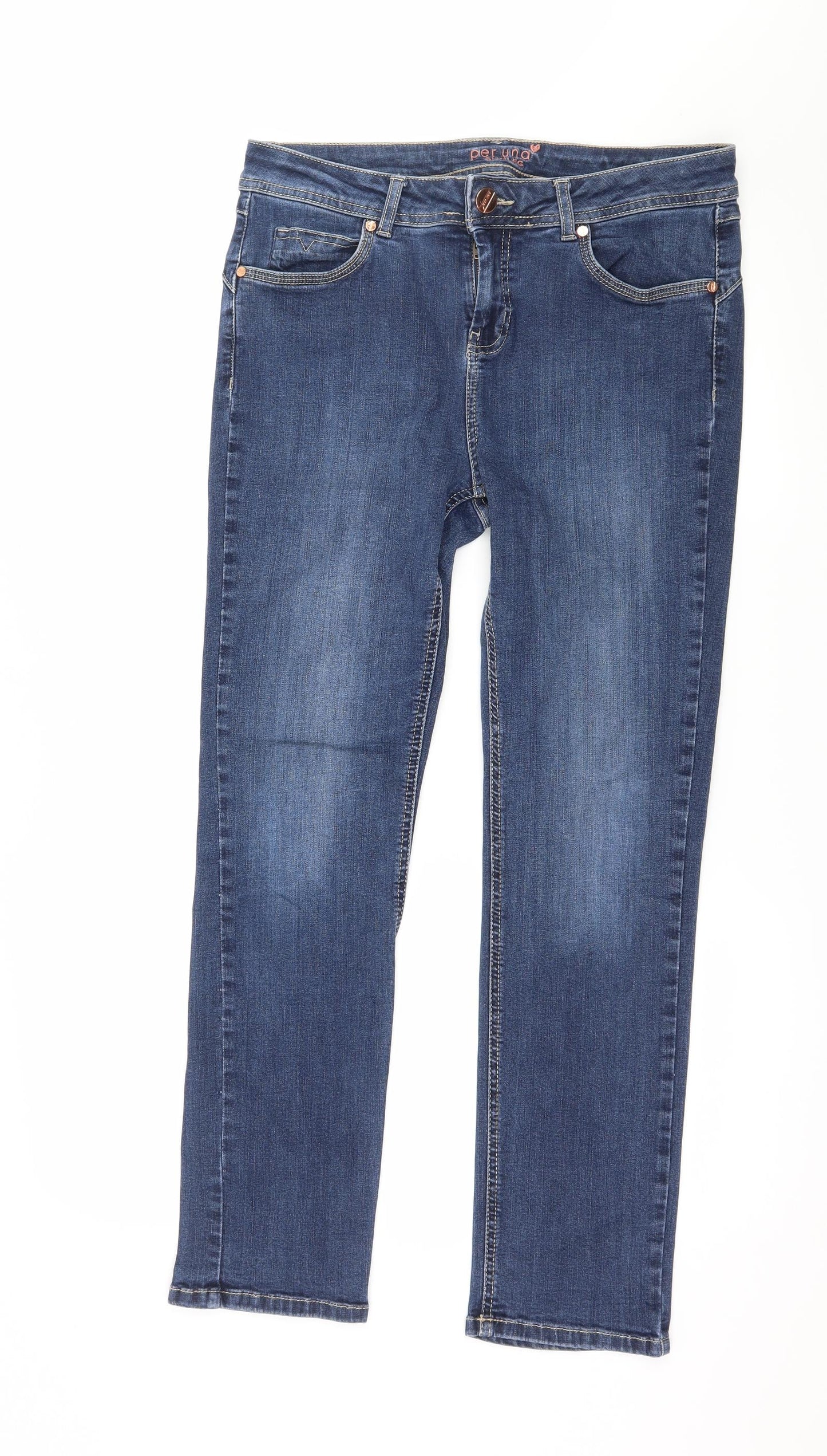 Per Una Womens Blue  Denim Skinny Jeans Size 12 L27 in
