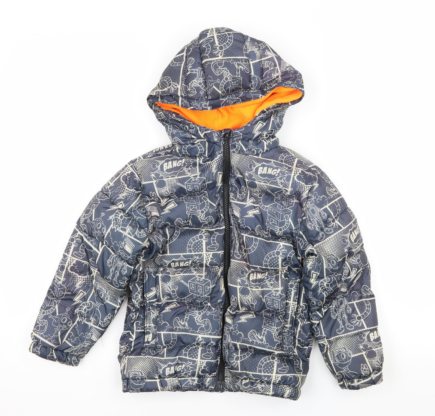 Outfit Boys Grey Geometric  Puffer Jacket Jacket Size 5-6 Years