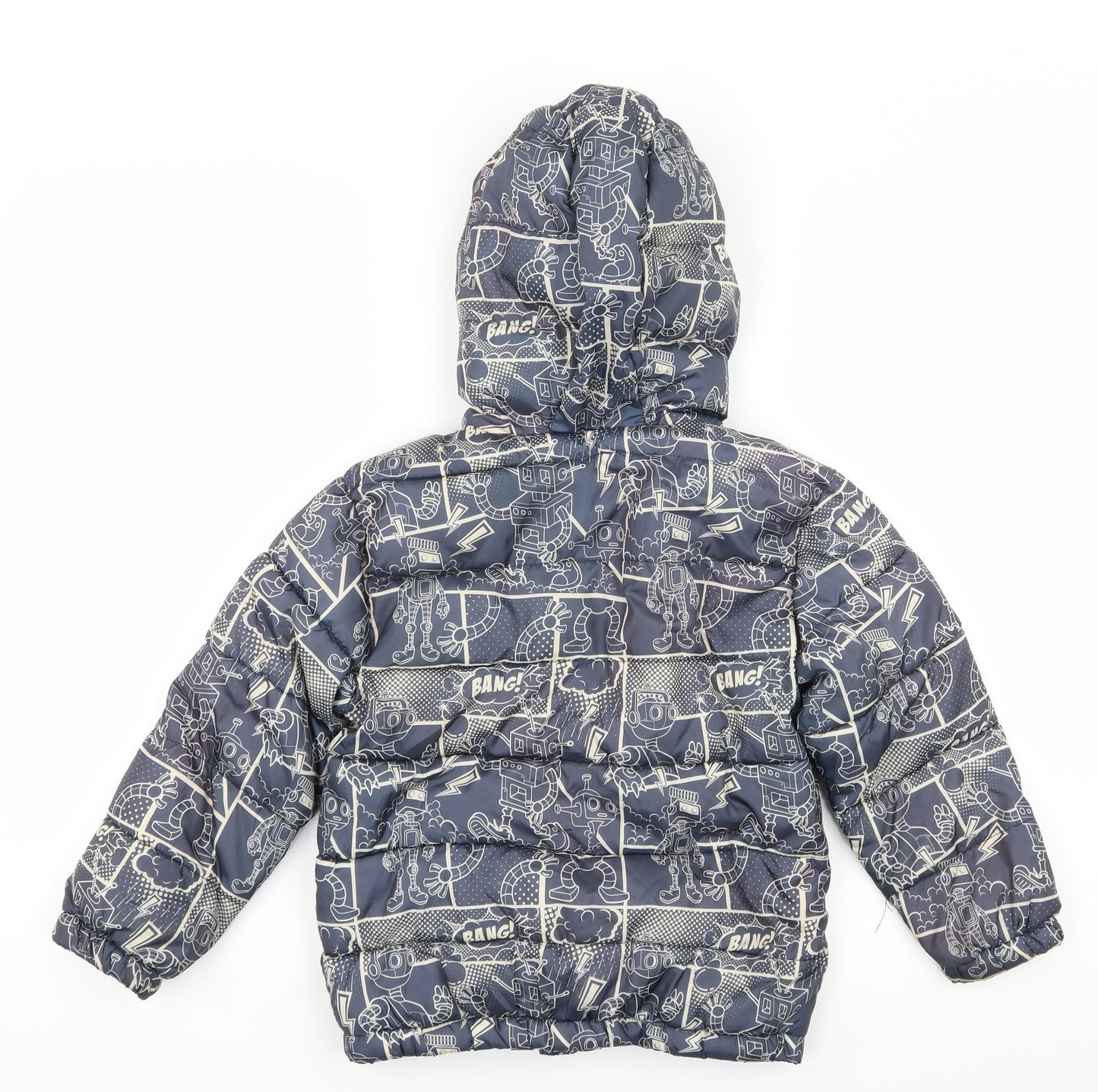 Outfit Boys Grey Geometric  Puffer Jacket Jacket Size 5-6 Years