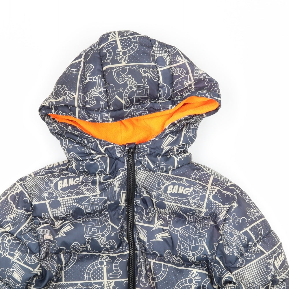Outfit Boys Grey Geometric  Puffer Jacket Jacket Size 5-6 Years
