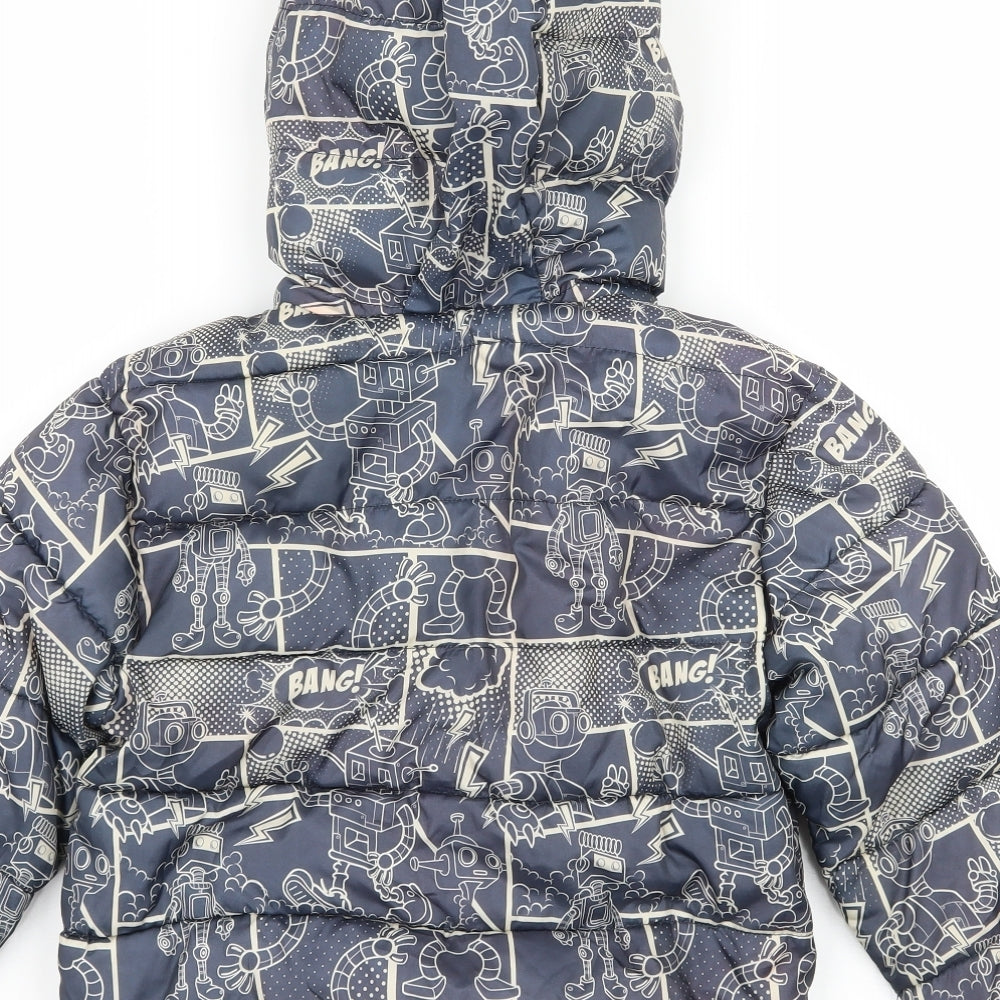 Outfit Boys Grey Geometric  Puffer Jacket Jacket Size 5-6 Years