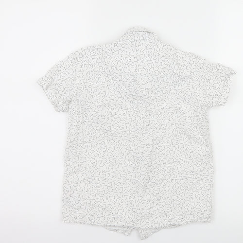 George Boys White Geometric  Basic Button-Up Size 8-9 Years