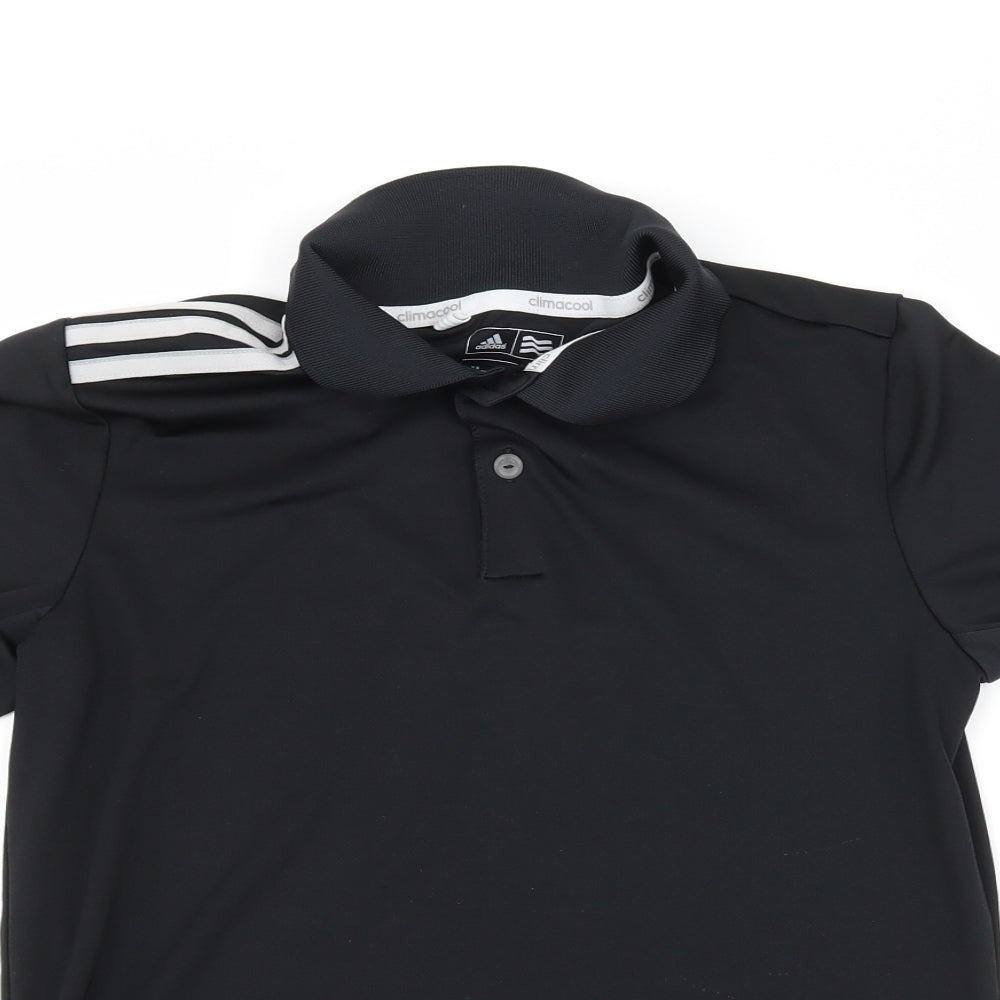 adidas Boys Black Striped  Basic T-Shirt Size M