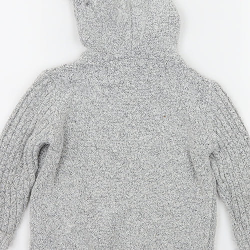 River Island Boys Grey  Knit Pullover Hoodie Size 3-4 Years