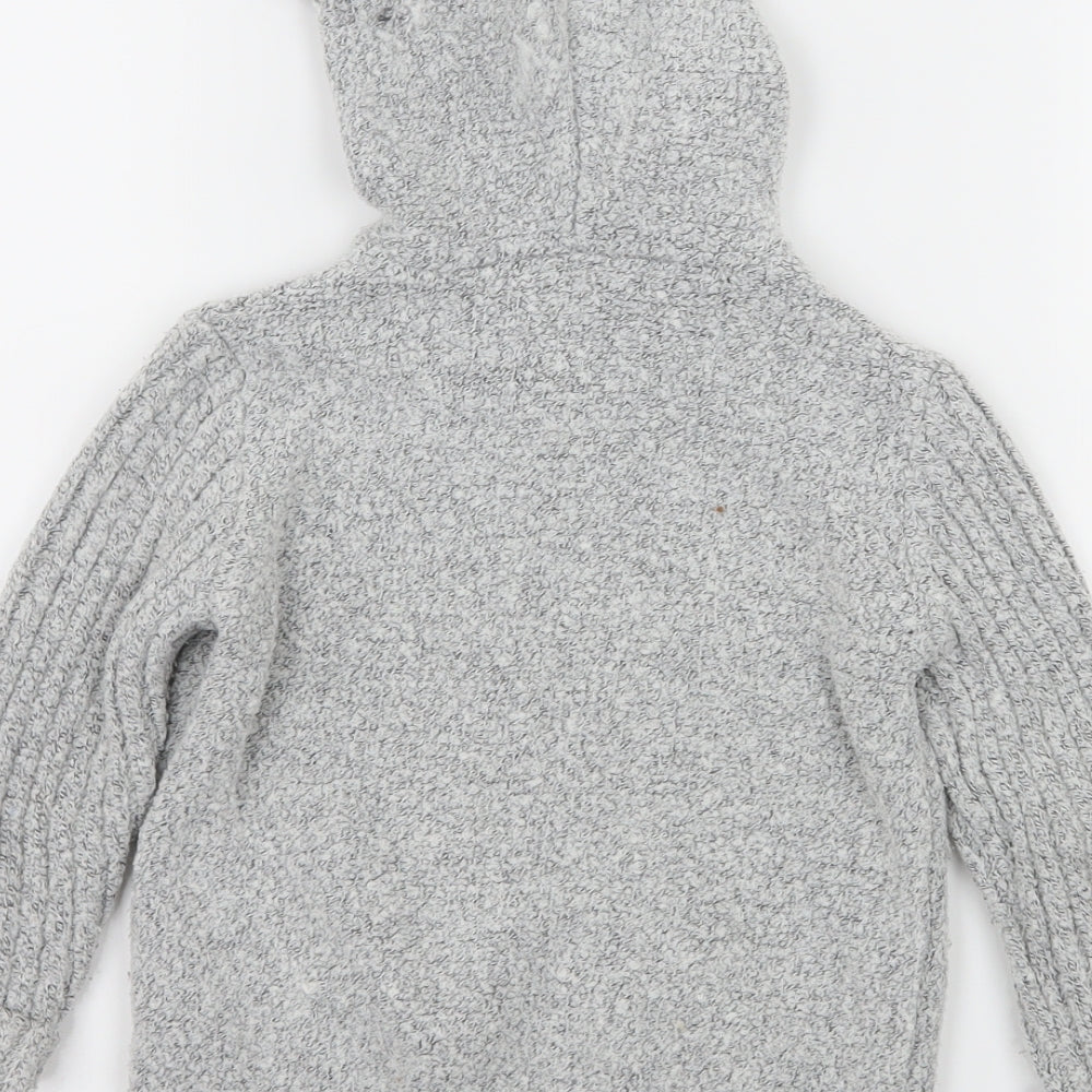 River Island Boys Grey  Knit Pullover Hoodie Size 3-4 Years
