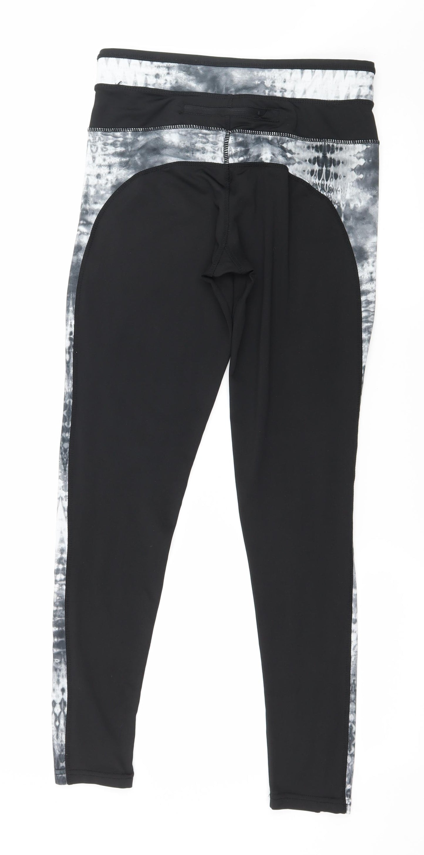 WORKOUT Womens Black Striped  Pedal Pusher Leggings Size 10 L28 in