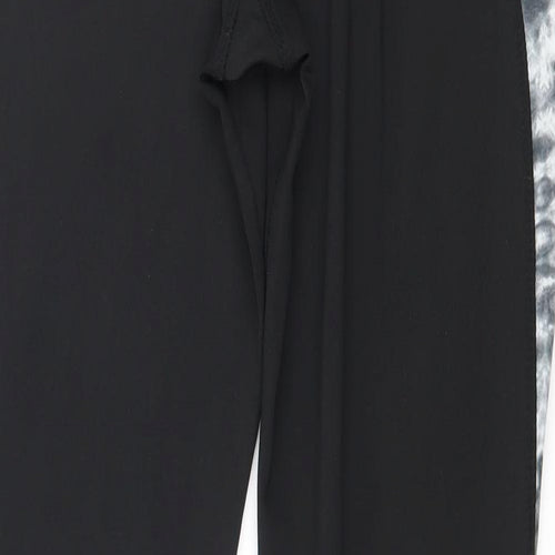 WORKOUT Womens Black Striped  Pedal Pusher Leggings Size 10 L28 in